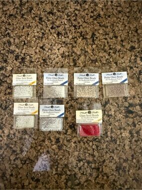 Bundle of new packs of petite seed glass beads